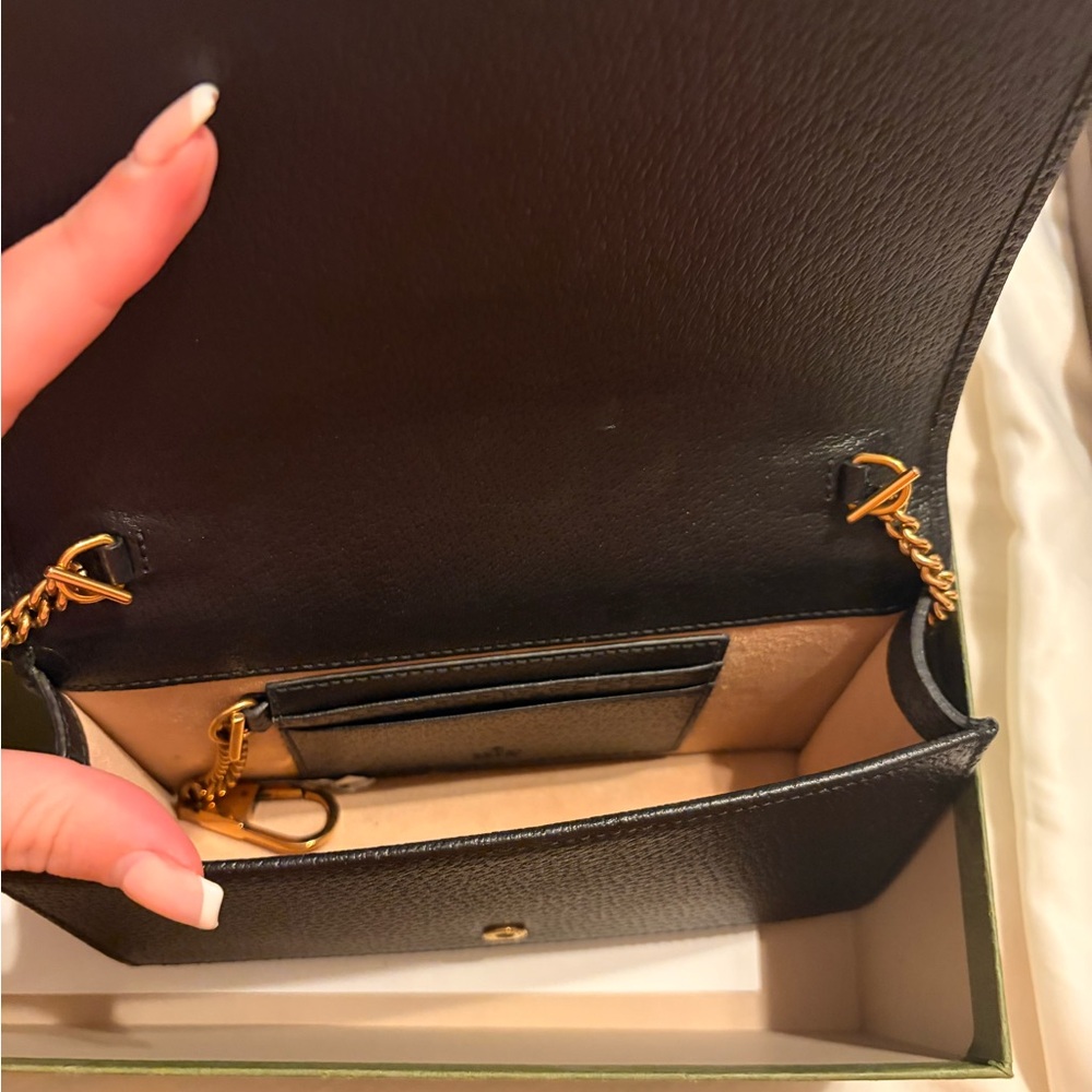 Elegant Black Leather Chain Bag